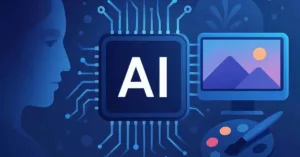 AI generated abstract image representing artificial intelligence and image creation tools in 2025