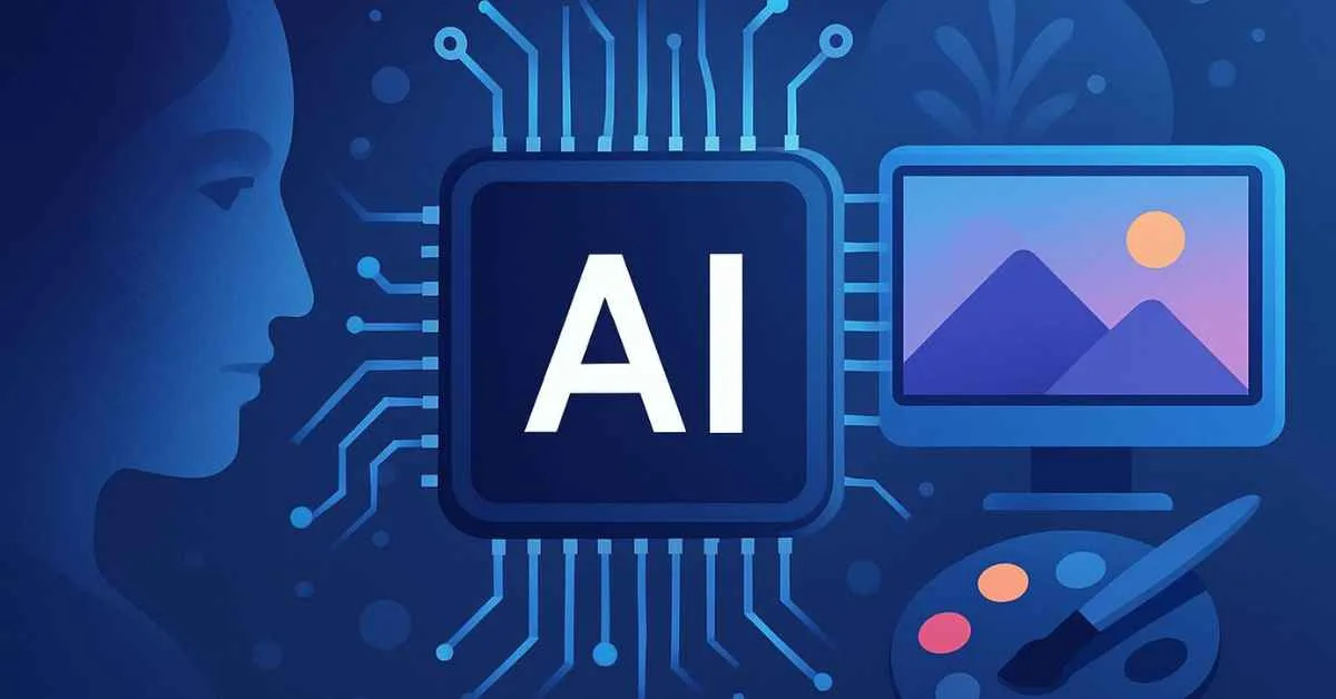 AI generated abstract image representing artificial intelligence and image creation tools in 2025