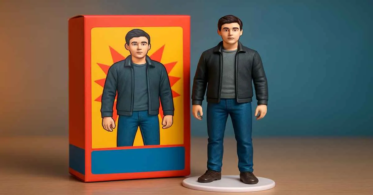 A collectible figurine styled with vibrant packaging, created using Gemini AI Nano Banana prompts, trending in 2025.